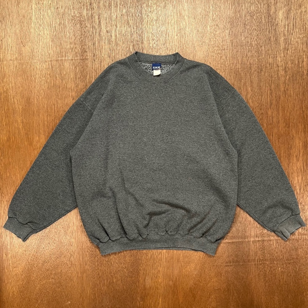 Vintage Honors Blank Gray 90s Crewneck Sweatshirt Made in USA XLT